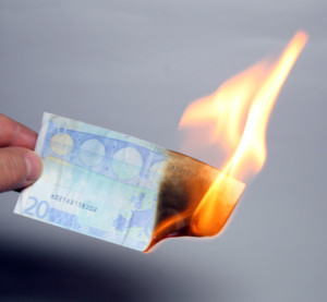 Brennende Euros